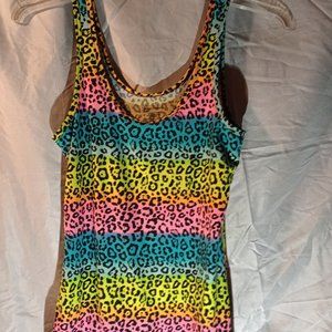 A rainbow cheetah print tank top